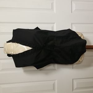 New York & Company Sleeveless Black Ruffle Blouse